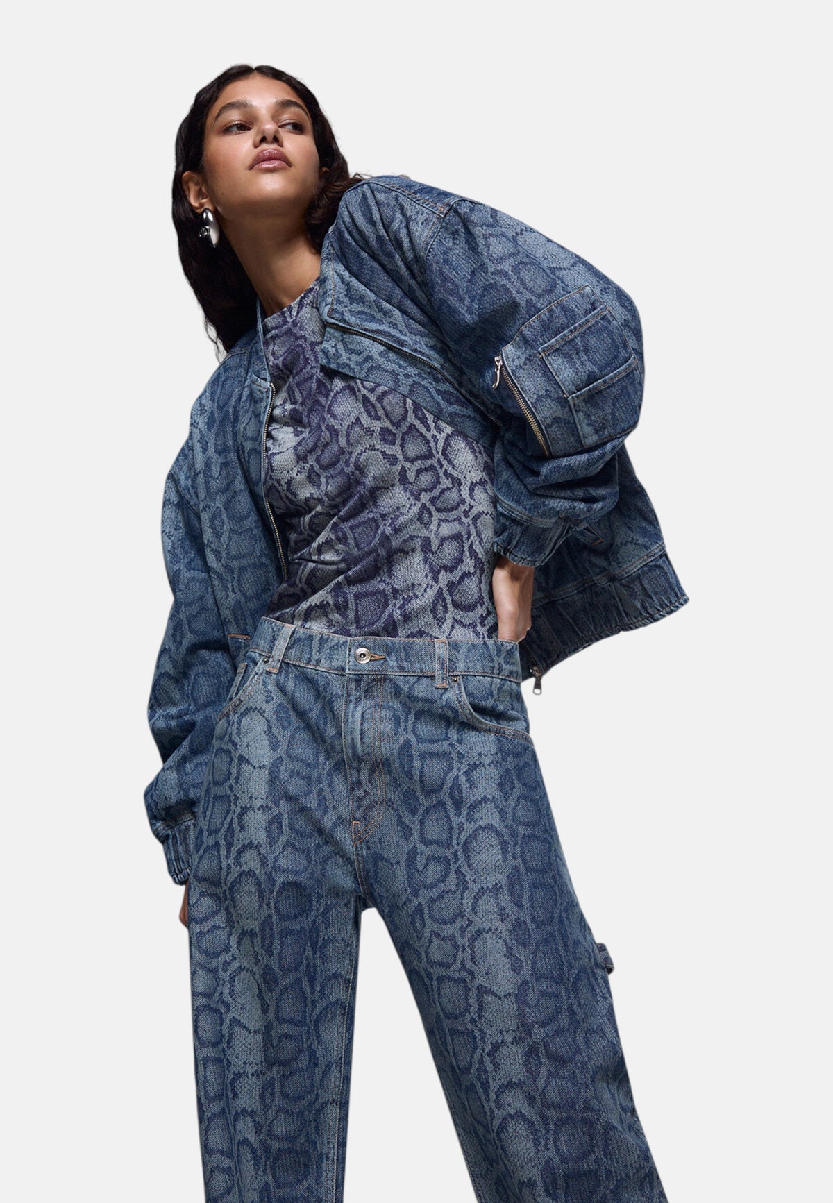 Jeans Barrel Fit Donna Liu Jo Con Stampa Pitone  UF6519D0397