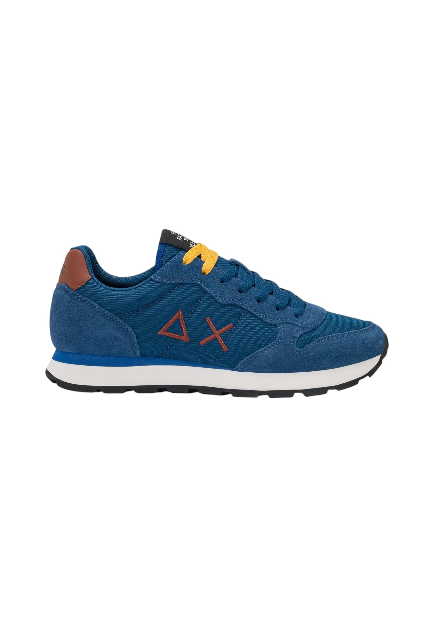 Sneakers Basse Uomo Sun68 Stile Running, Logo Ricamato, Nylon E Suede Tom Solid Z46101