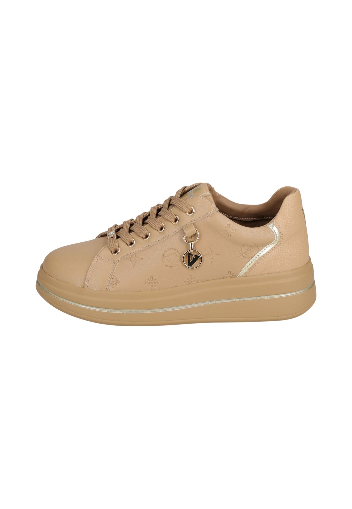 Sneakers Basse Donna Valleverde chiusura con lacci, piccoli motivi impressi sulla tomaia, ciondolo con logo, inserti a contrasto, sottopiede in pelle  35494L