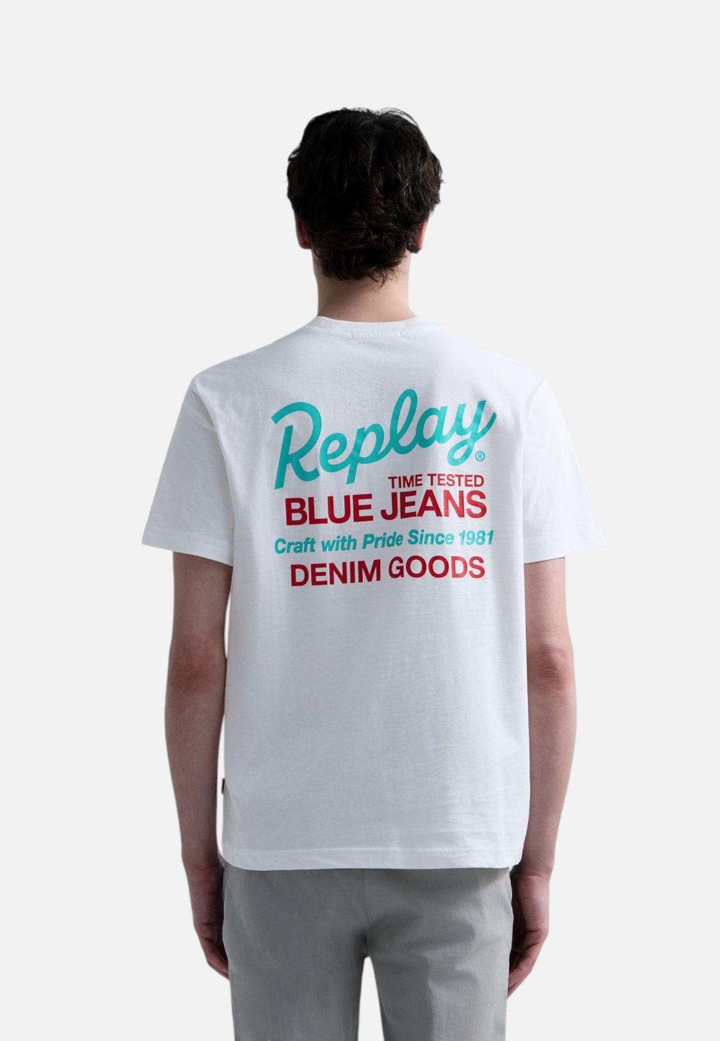T-Shirt Manica Corta Uomo Replay Con Stampa Logata Fronte E Retro  M3349 .000.2660