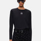 T-Shirt Manica lunga Donna Pinko Girocollo, maniche lunghe, vestibilit� regular, jersey di puro cotone, logo Love Birds floccato dall�effetto vellutato sul petto Toblino 107292A3HP