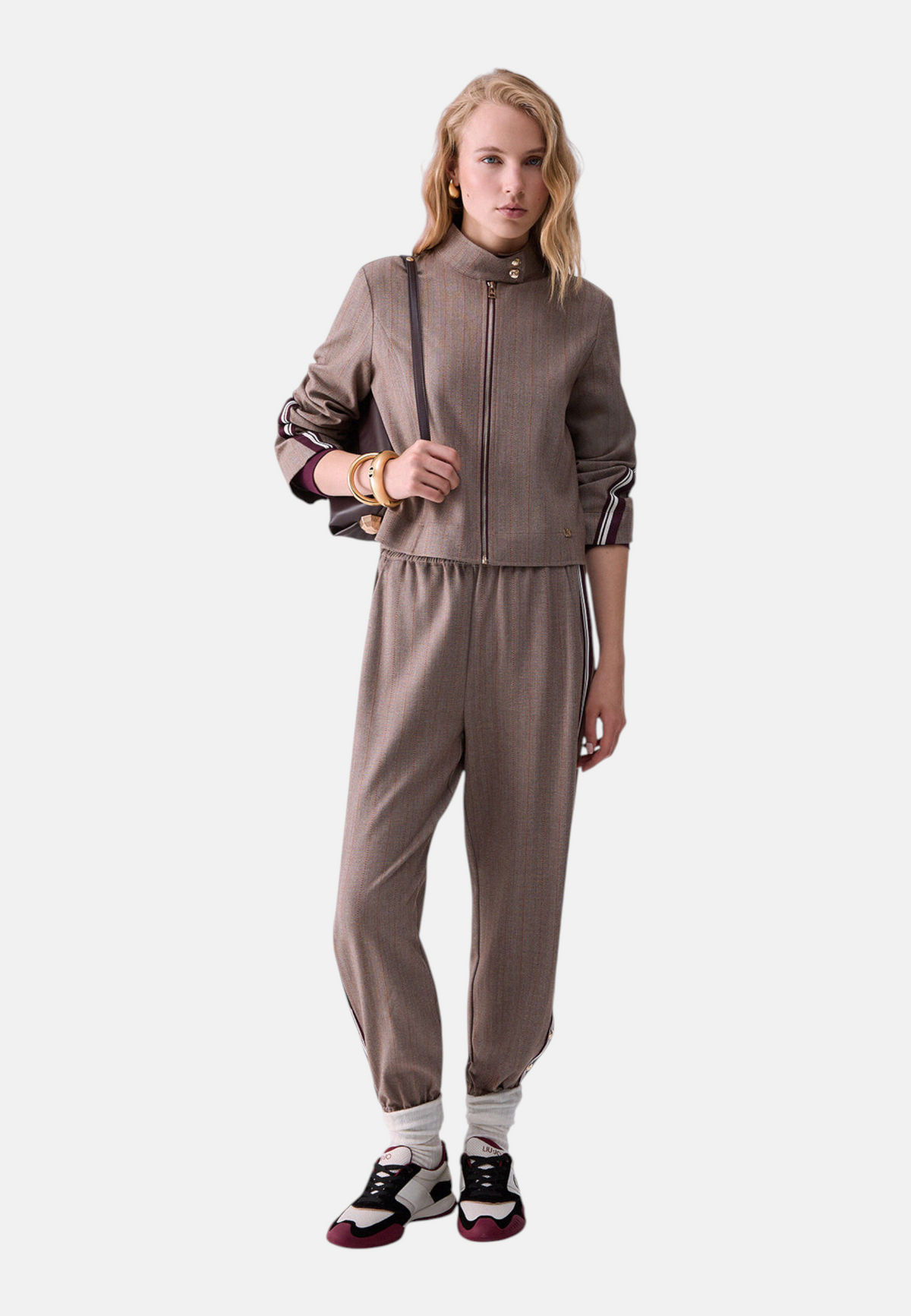 Giacca  Donna Liu Jo Corta Gessata Con Zip  TF6146T692A
