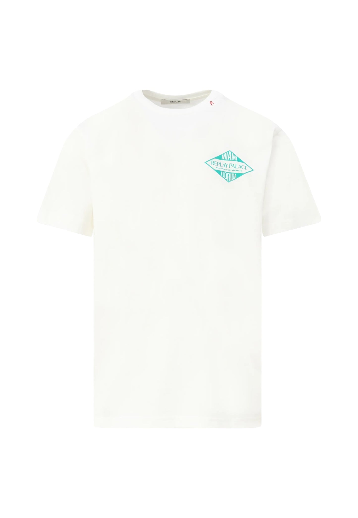 T-Shirt Manica Corta Uomo Replay In Jersey Con Stampa Miami  M3344 .000.2660