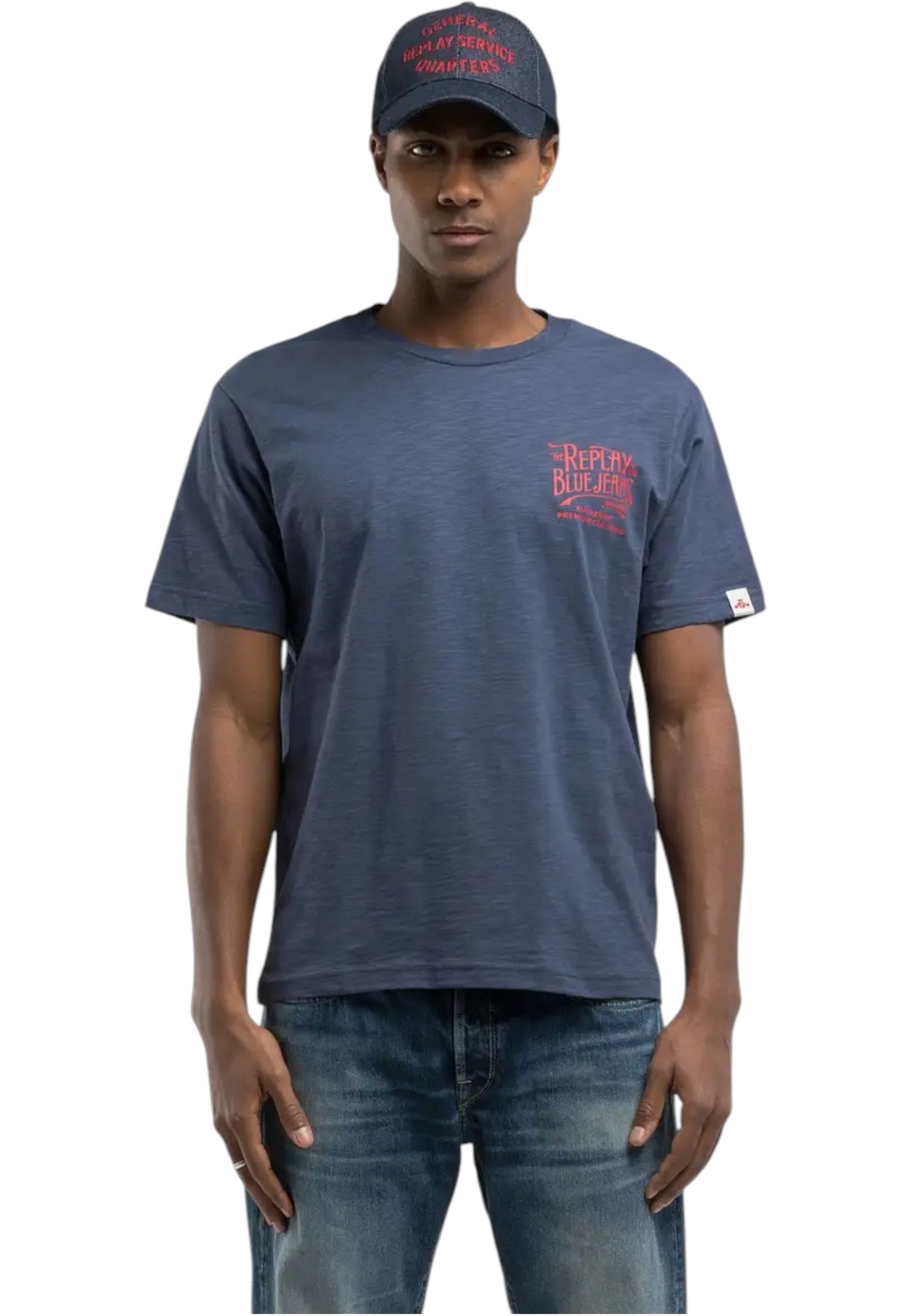 T-Shirt Manica Corta Uomo Replay In Jersey Fiammato
