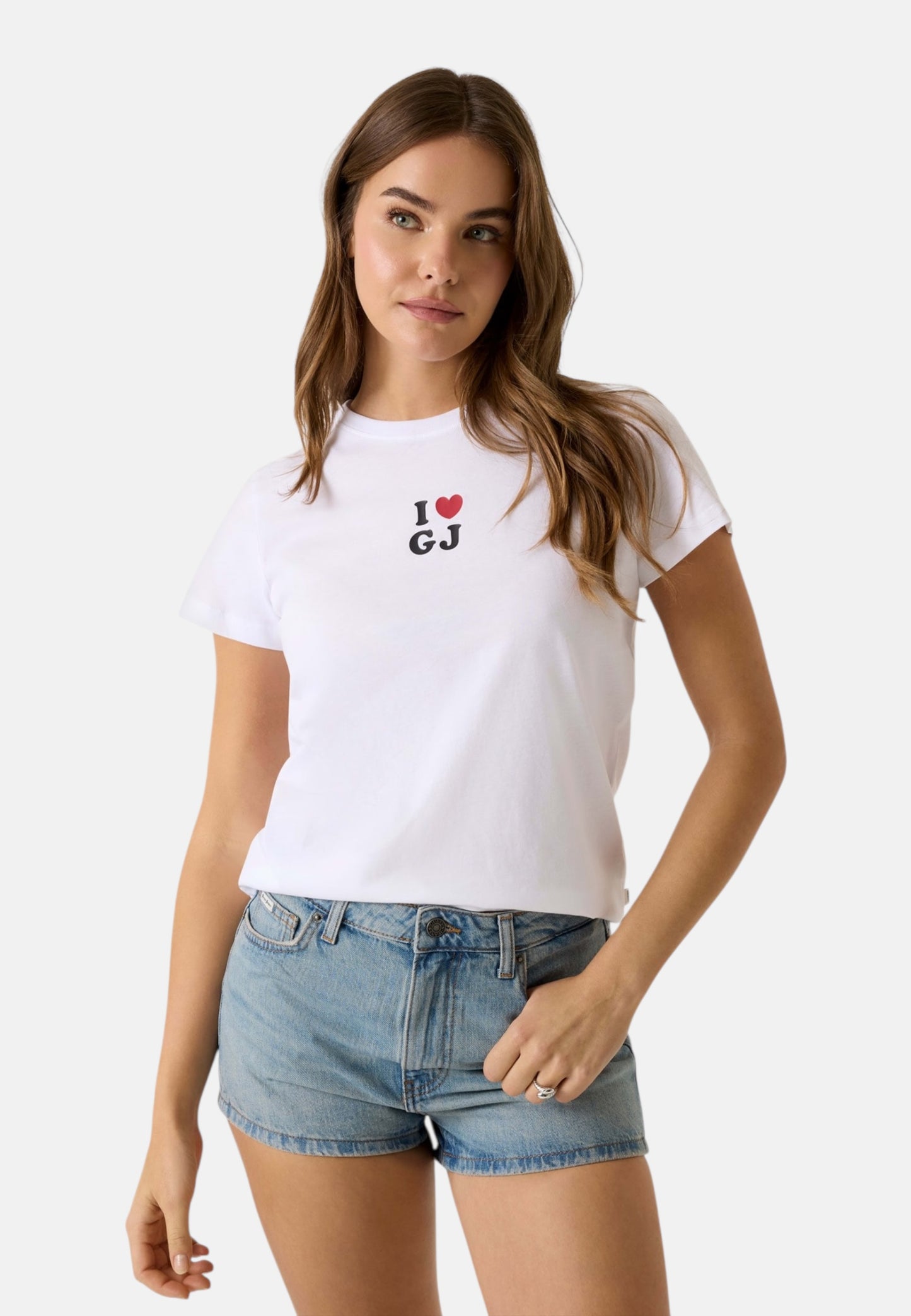 T-Shirt Manica Corta Donna Guess  Gj I Love Gj Reg W6GI45K8HM0