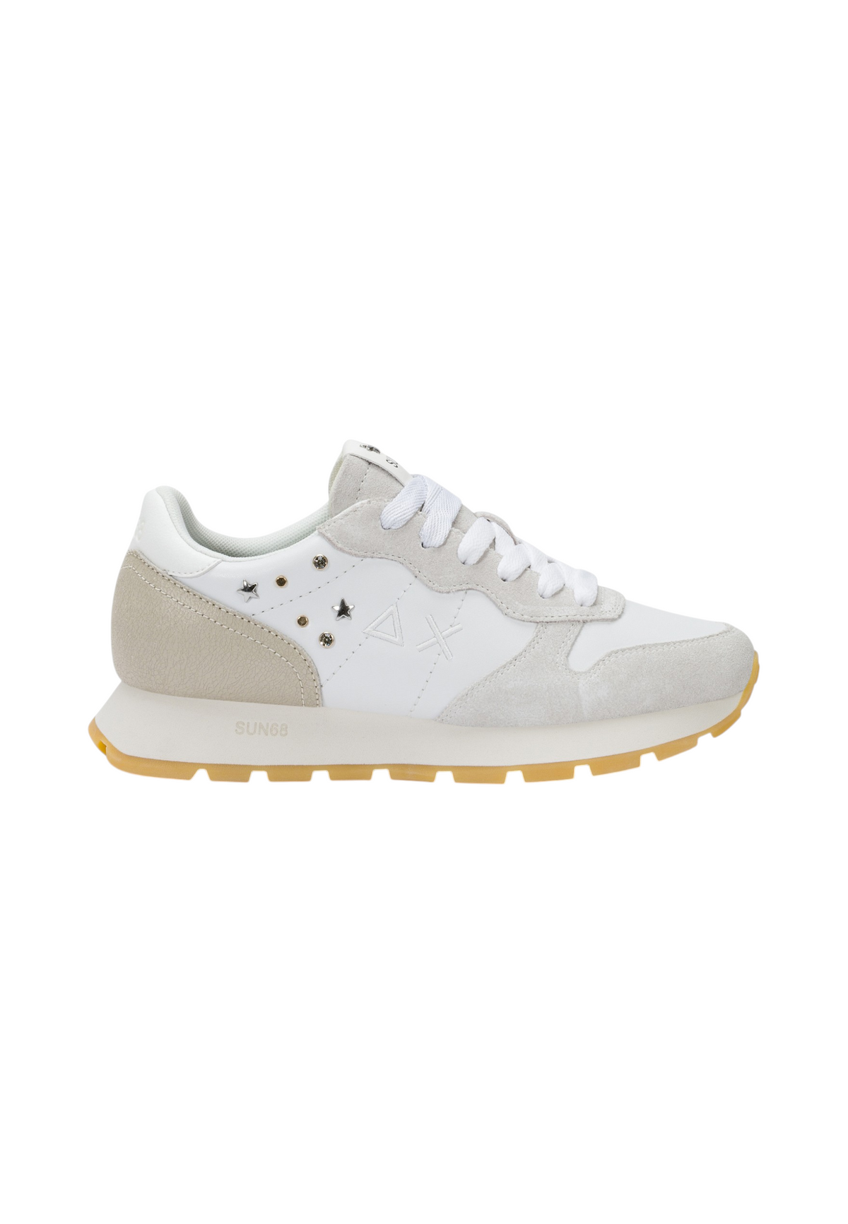 Sneakers Basse Donna Sun68 Stile Running, Nylon E Suede, Borchie Ally Studs Z46206