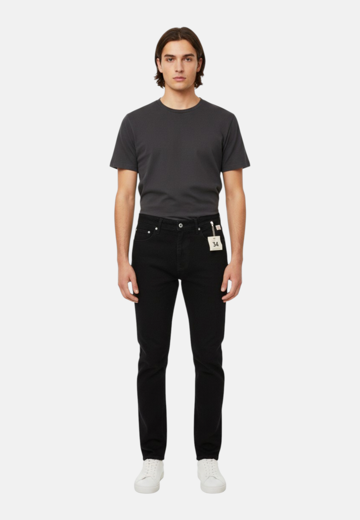 Jeans Carrot Fit Uomo Roy Roger's Denim nero in cotone e lyocell, tessuto leggermente elasticizzato, lavaggio Rinse Dapper RRU108N0780021