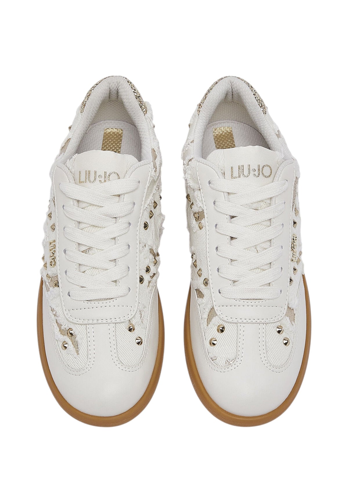 Sneakers Basse Donna Liu Jo In Denim Con Inserti Glitter E Borchie Connor 06 BF6049TX336