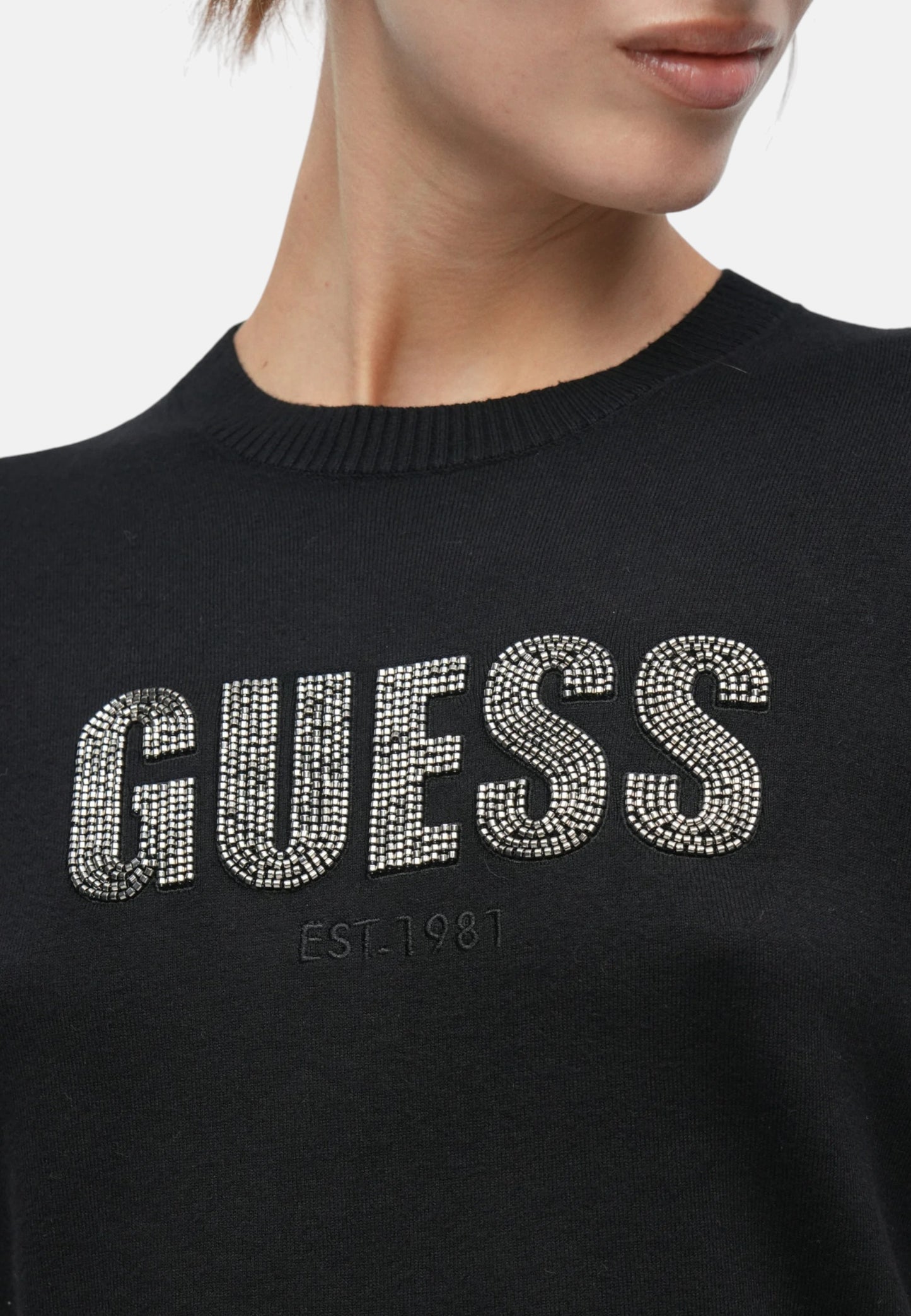 Maglia A Girocollo Donna Guess Manica Corta Norah Logo W6RR47Z2NQ2