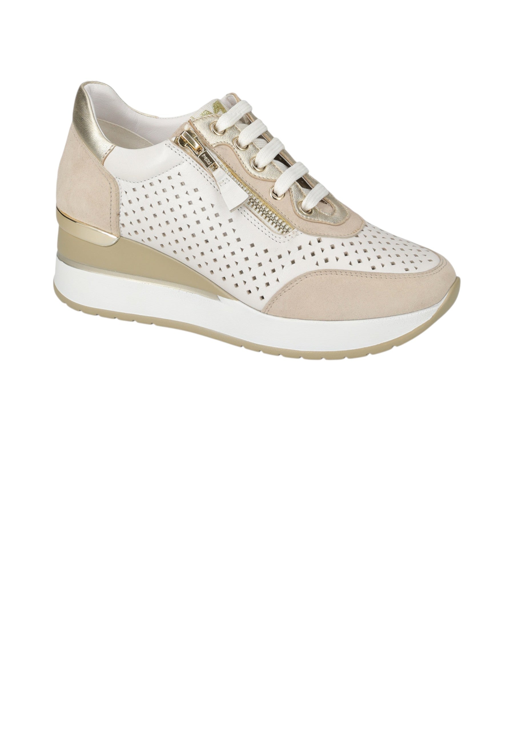 Sneakers Basse Donna Valleverde Con Suola Rialzata E Zip Laterale  36421