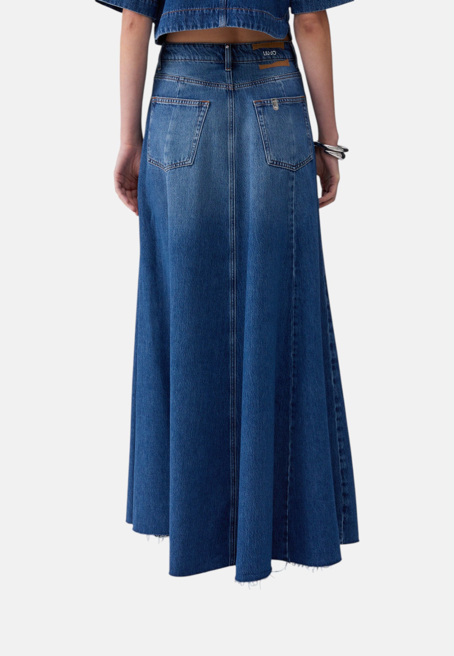 Gonna Lunga Donna Liu Jo In Denim Fluido  UA6171D0319