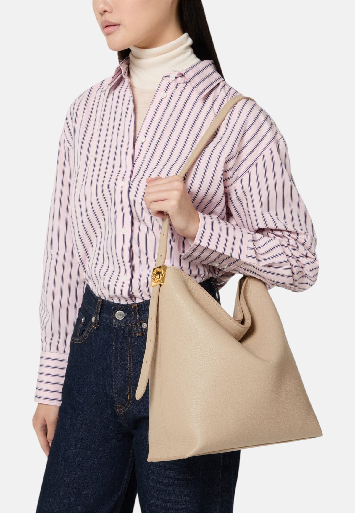 Borsa A Spalla Donna Coccinelle Pelle con grana, Chiusura con dettaglio lock C-Me Lock E1U4K130201