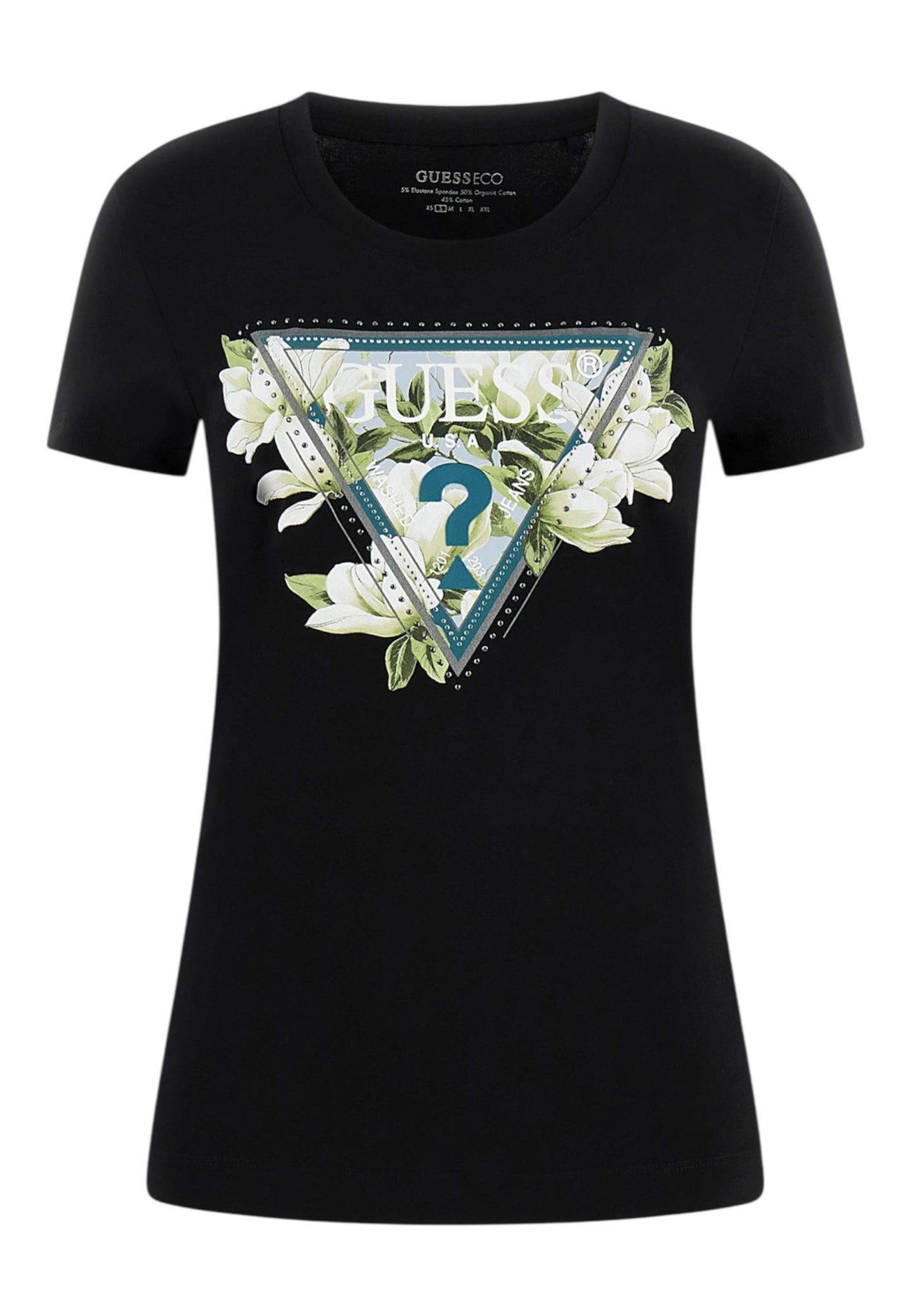T-Shirt Manica Corta Donna Guess  Camelia Triangle W6RI35J1314
