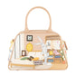 Borsa A Mano Donna Braccialini A Bauletto, Doppio con tracolla removibile e regolabile, Chiusura con zip, Due tasche interne, una con zip e una aperta, Stampa illustrata Looney Tunes, Dimensioni: 24 x 13 x 16 Cm Allround LT LT290YY