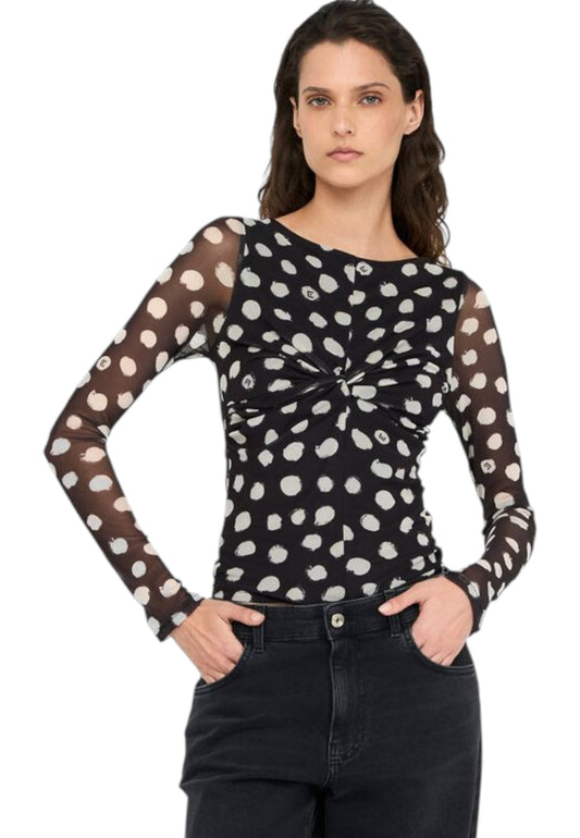 T-Shirt Manica lunga Donna Liu Jo  Pois Snow White UF5269JS007