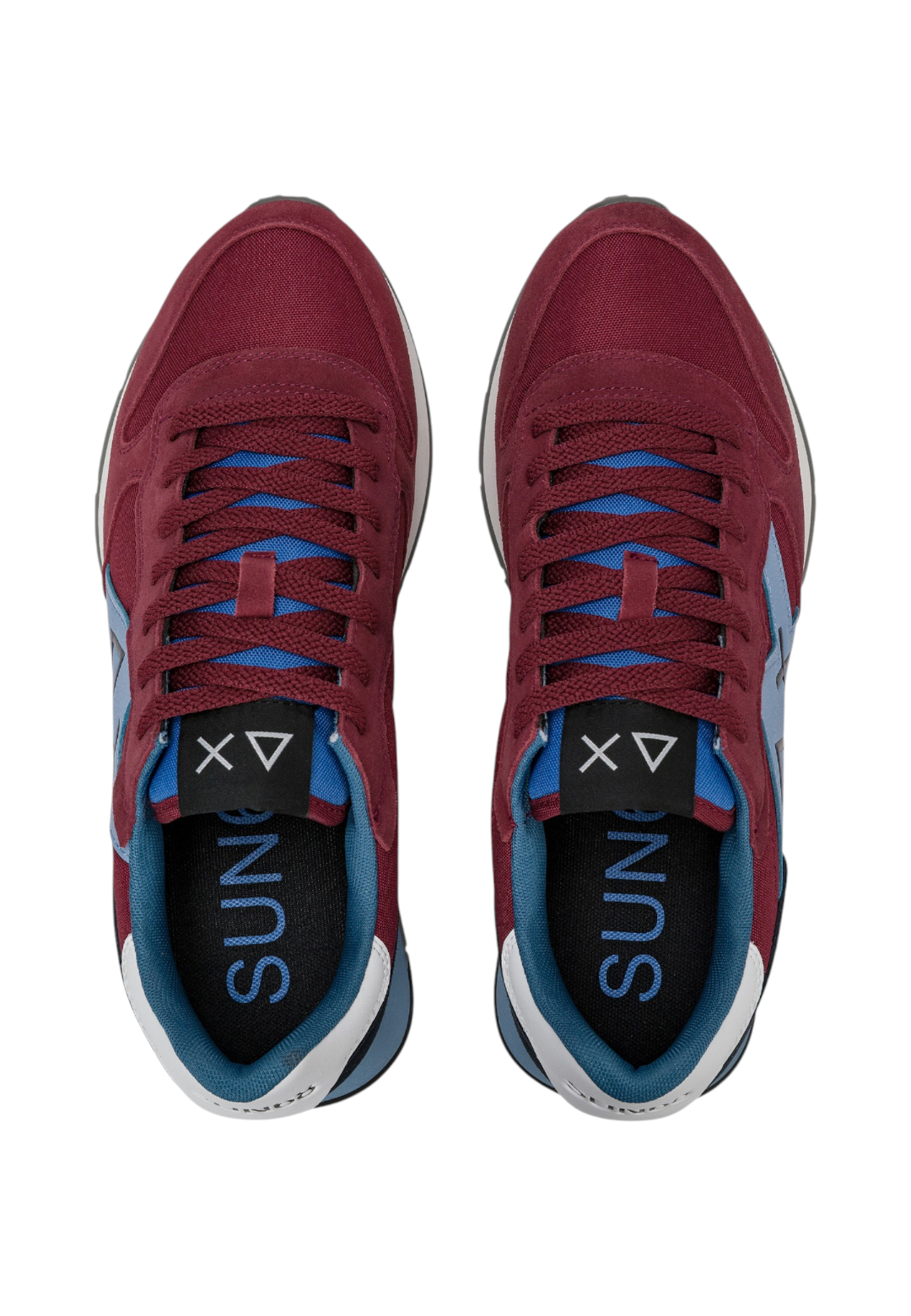 Sneakers Basse Uomo Sun68 Stile Running, Nylon E Suede, Maxi Logo Ricamato, Dettagli A Contrasto Jaki 2.0 Solid Z46121