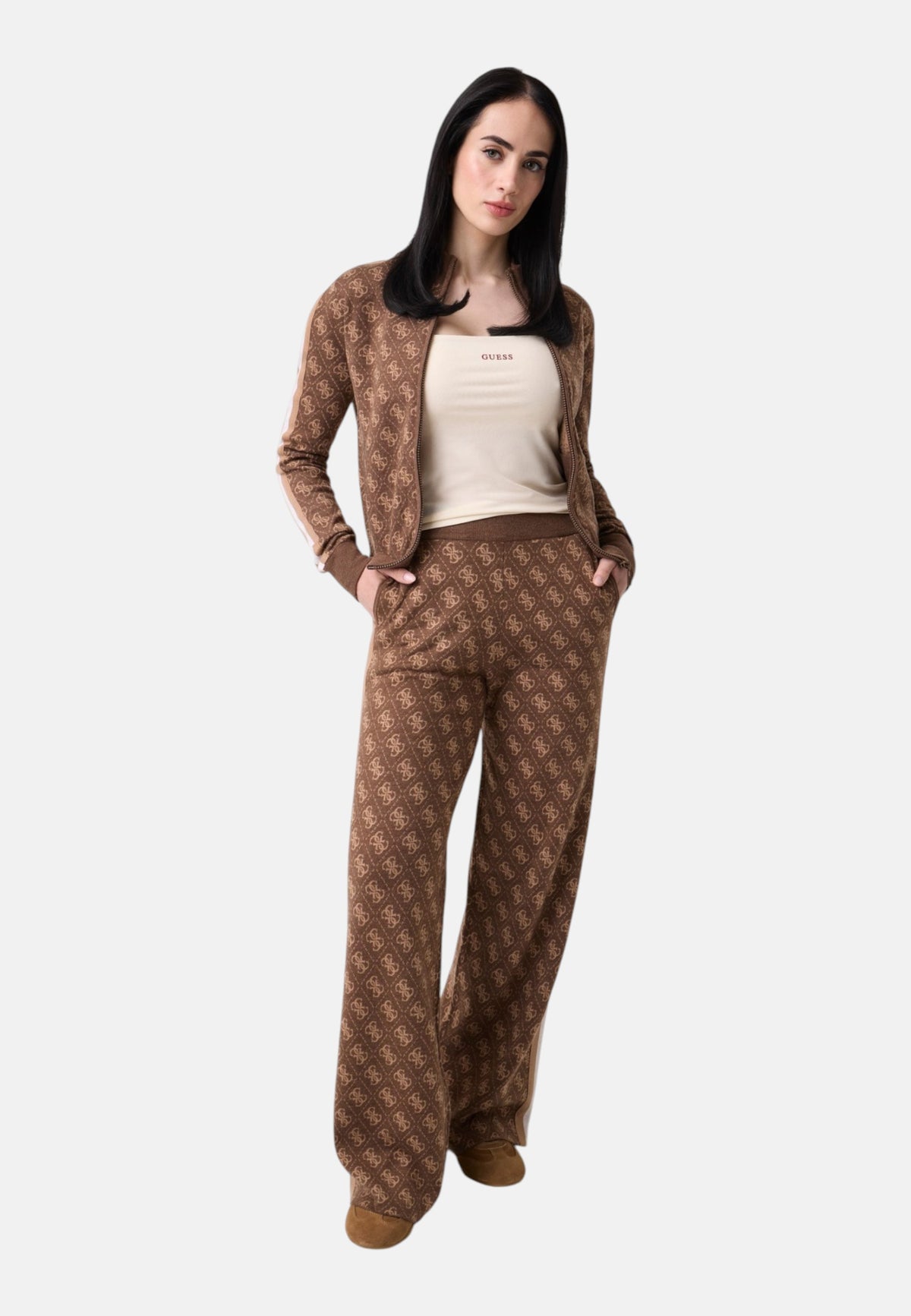 Cardigan  Donna Guess Zip intera, Logo 4G Aneira 4G V6BR03Z1482