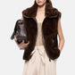 Gilet  Donna Pinko Effetto pelliccia sintetica, collo rialzabile, zip a doppio cursore, tasche oblique a filetto, coulisse interna al fondo, fodera jacquard con logo Love Birds Glossinia 106939A3C5