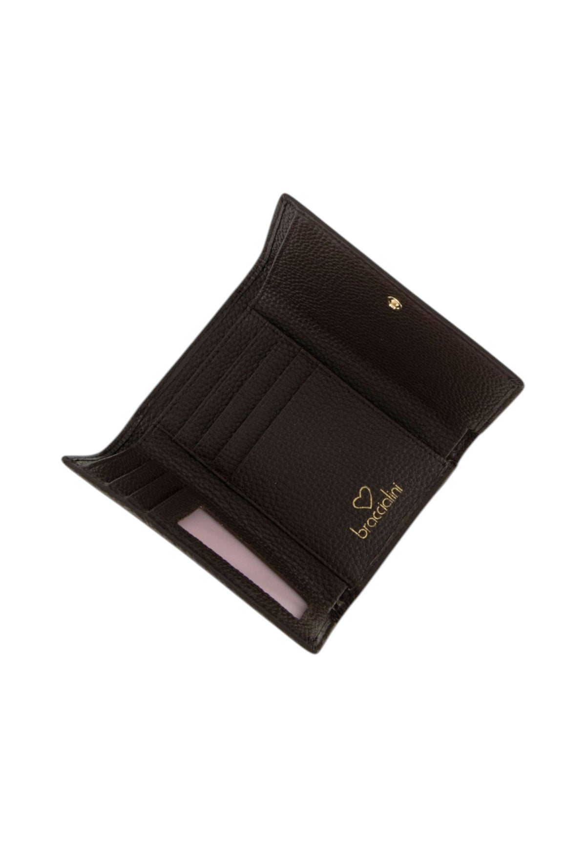 Portafoglio Con Patta Donna Braccialini Piccolo, Chiusura con clip, Logo Braccialini in metallo, Dimensioni: 14 x 3.5 x 10 Cm Basic B18703BA