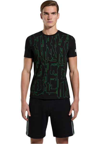T-Shirt Manica Corta Uomo Bikkembergs Stampa Optical
