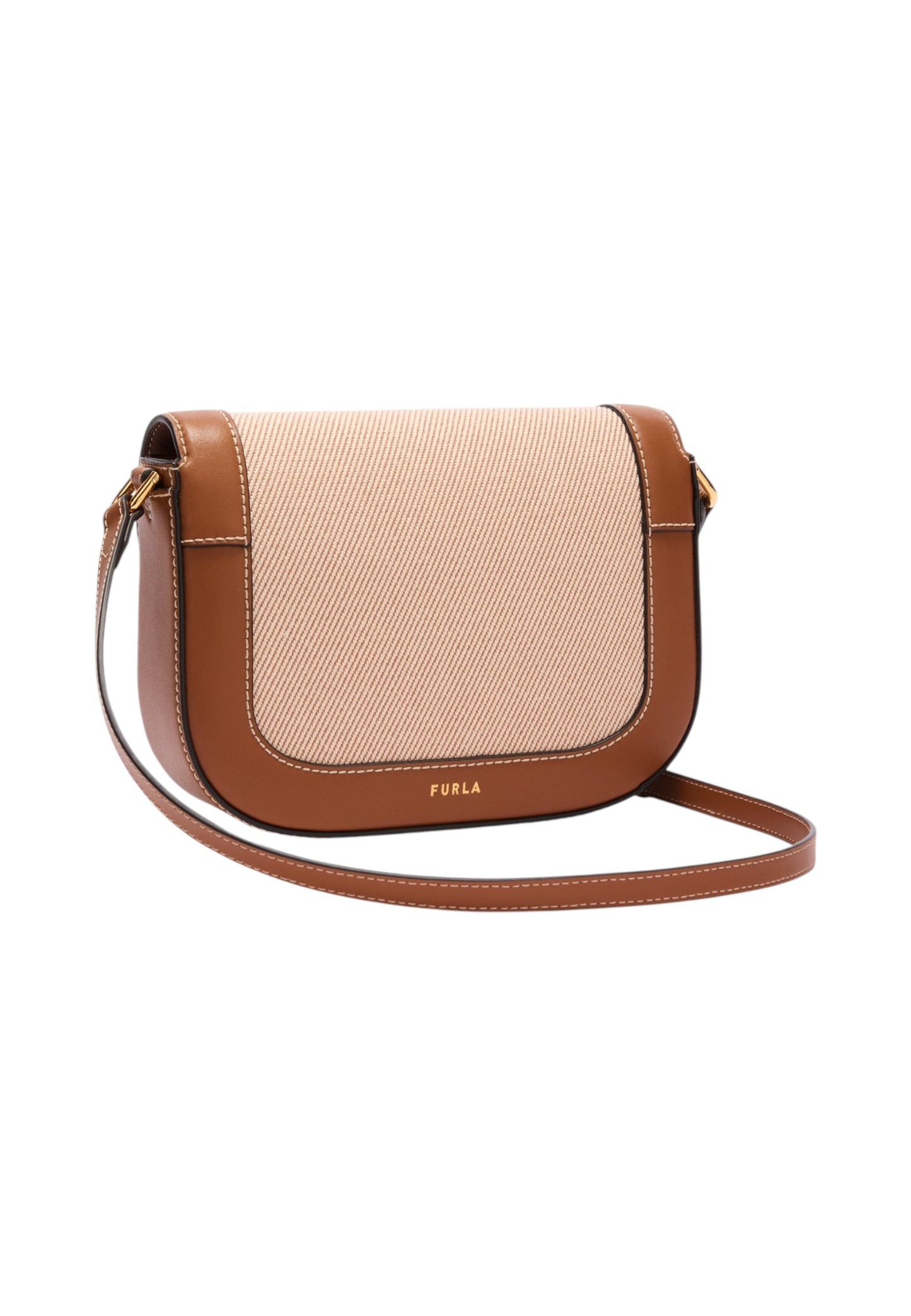 Borsa A Tracolla Donna Furla Crossbody Rotonda Small Tessuto Canvas Furla Moonlight WB01887BX3542