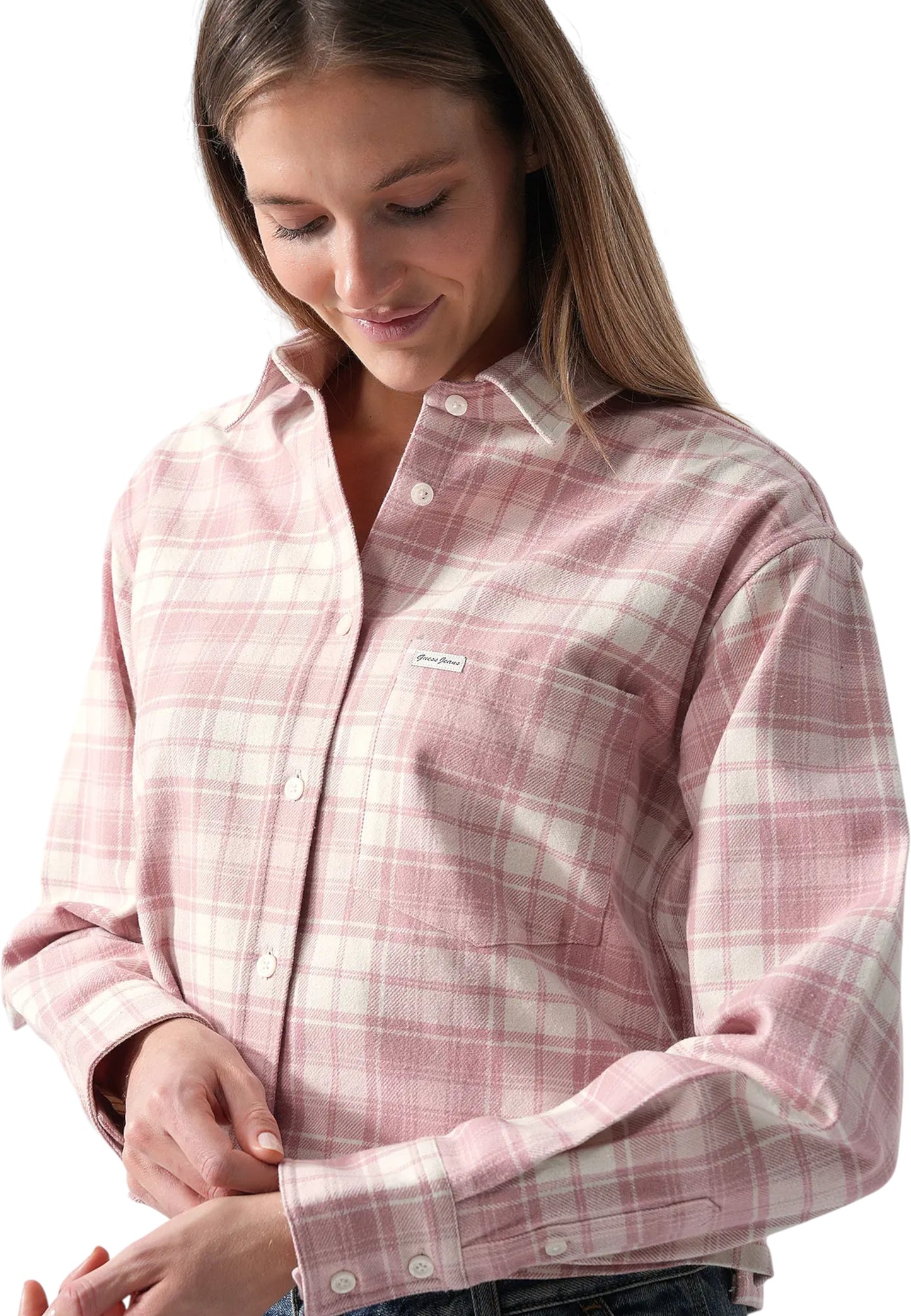 Camicia Manica lunga Donna Guess Con Tasca Gj Boxy Shirt W5BH39WGMH1