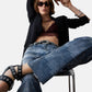 Jeans Straight Fit Donna Liu Jo Con Strass Vita Alta  UA6019D4854