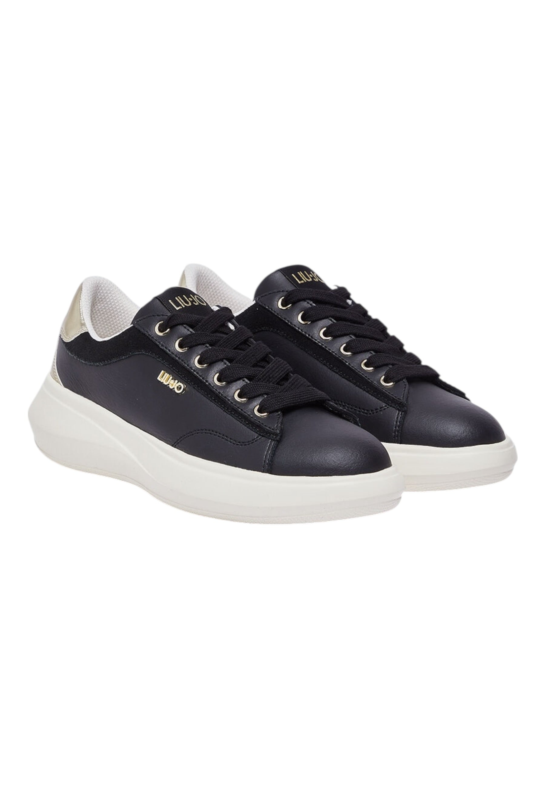 Sneakers Basse Donna Liu Jo In Pelle Di Vitello E Pelle Scamosciata Con Dettagli Oro Casper 01 BA6069P0304