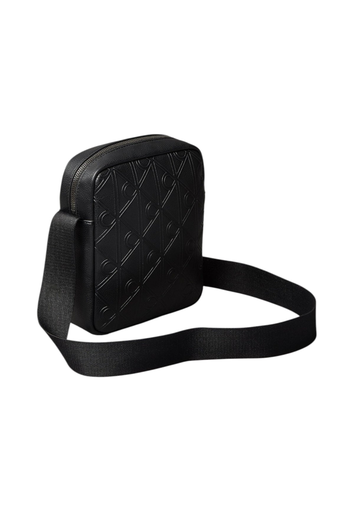 Borsa A Tracolla Uomo Calvin klein Ecopelle Martellata, Motivo Monogram Calvin Klein In Rilievo, Tracolla Regolabile, Chiusura Con Zip, Tasca Frontale, Tasca Interna, Logo Calvin Klein Emblem Aop Deboss LV04D3562G