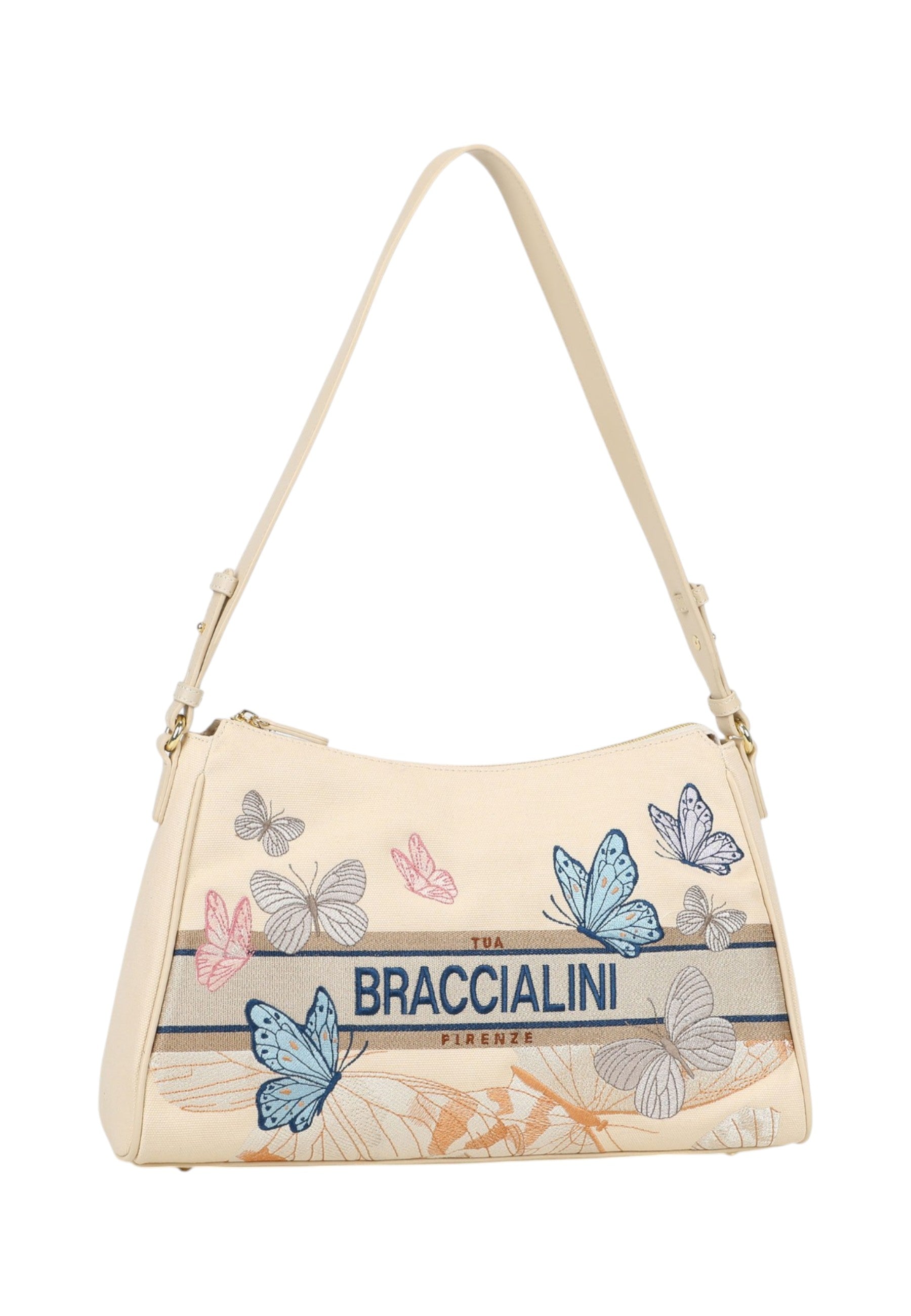 Borsa A Spalla Donna Braccialini In Tessuto Con Ricami Esclusivi Jacquard B19062TY