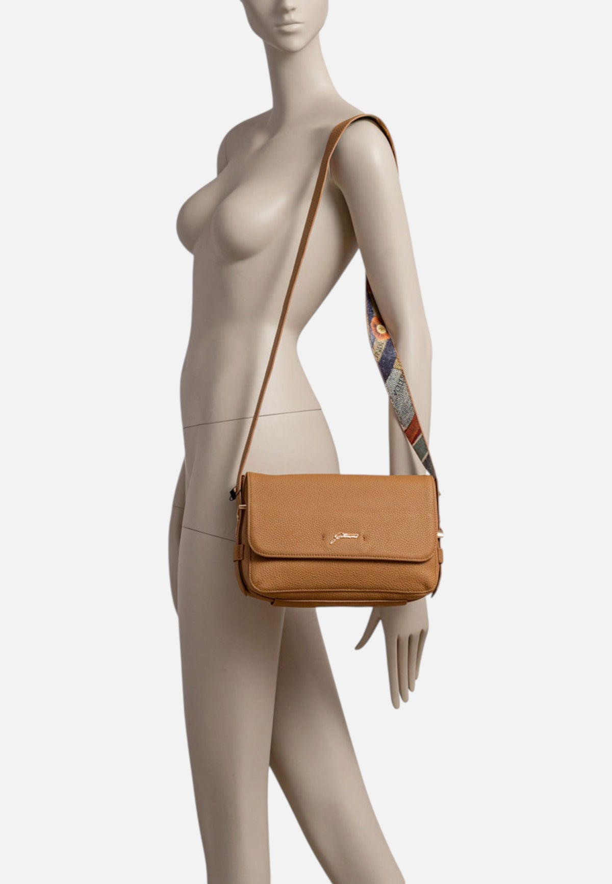 Borsa A Tracolla Donna Gattinoni Linea Hellen, Pelle con finiture in similpelle, Chiusura con patta Hellen BIGH48272WHN