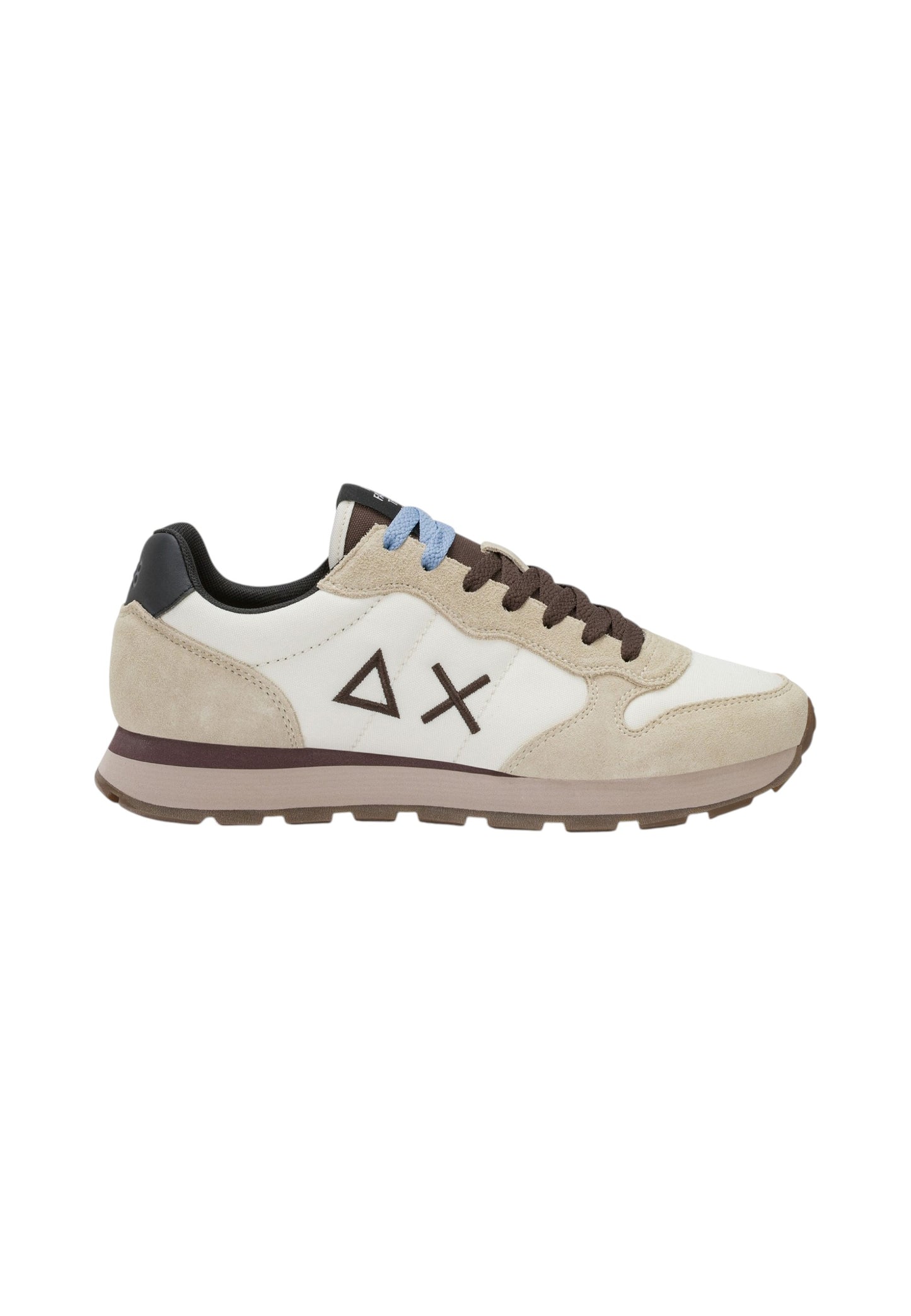 Sneakers Basse Uomo Sun68 Stile Running, Logo Ricamato, Nylon E Suede Tom Solid Z46101