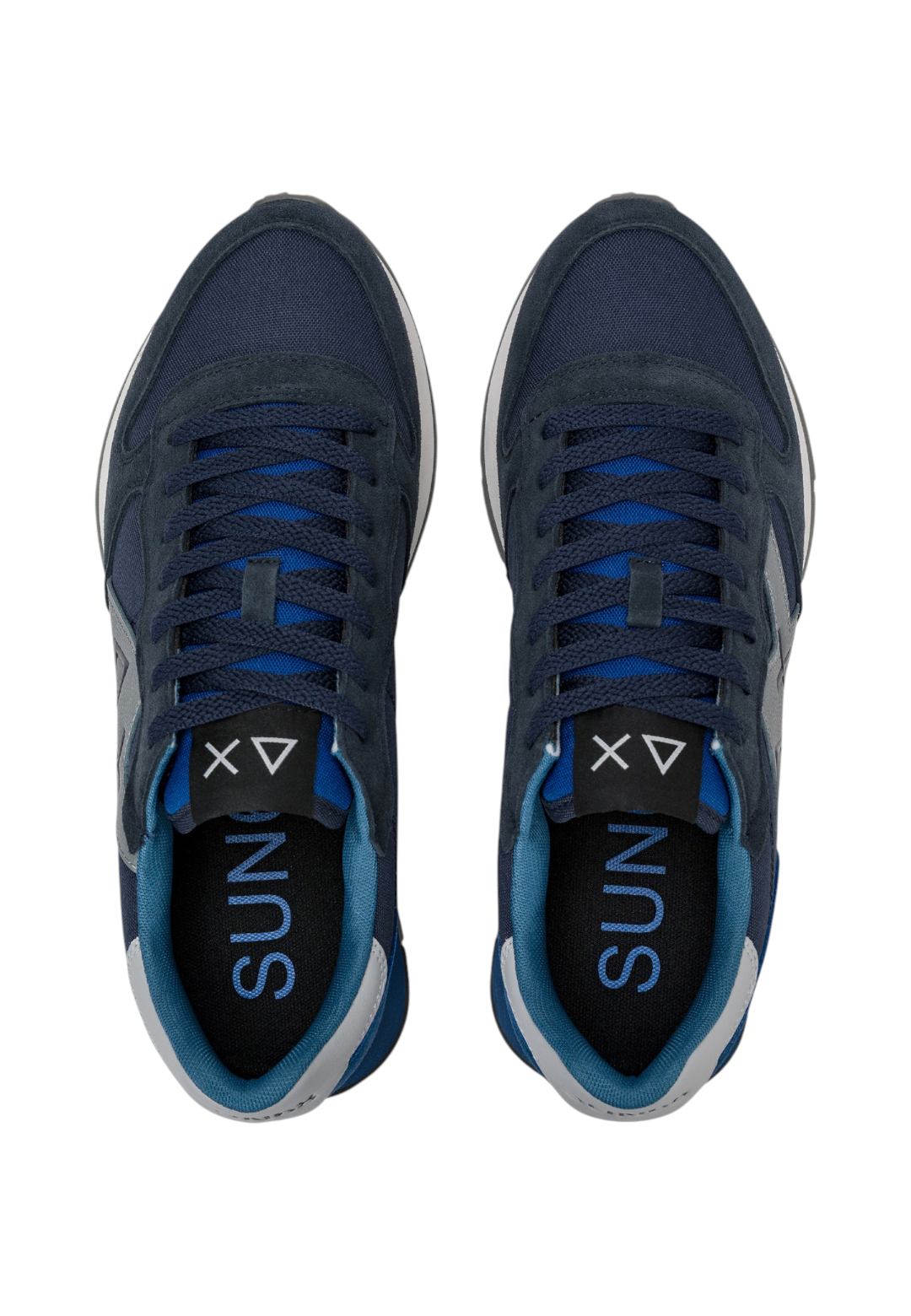 Sneakers Basse Uomo Sun68 Stile Running, Nylon E Suede, Maxi Logo Ricamato, Dettagli A Contrasto Jaki 2.0 Solid Z46121
