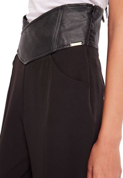 Pantaloni  Donna Denny Rose Con Inserti In Ecopelle  321ND25014