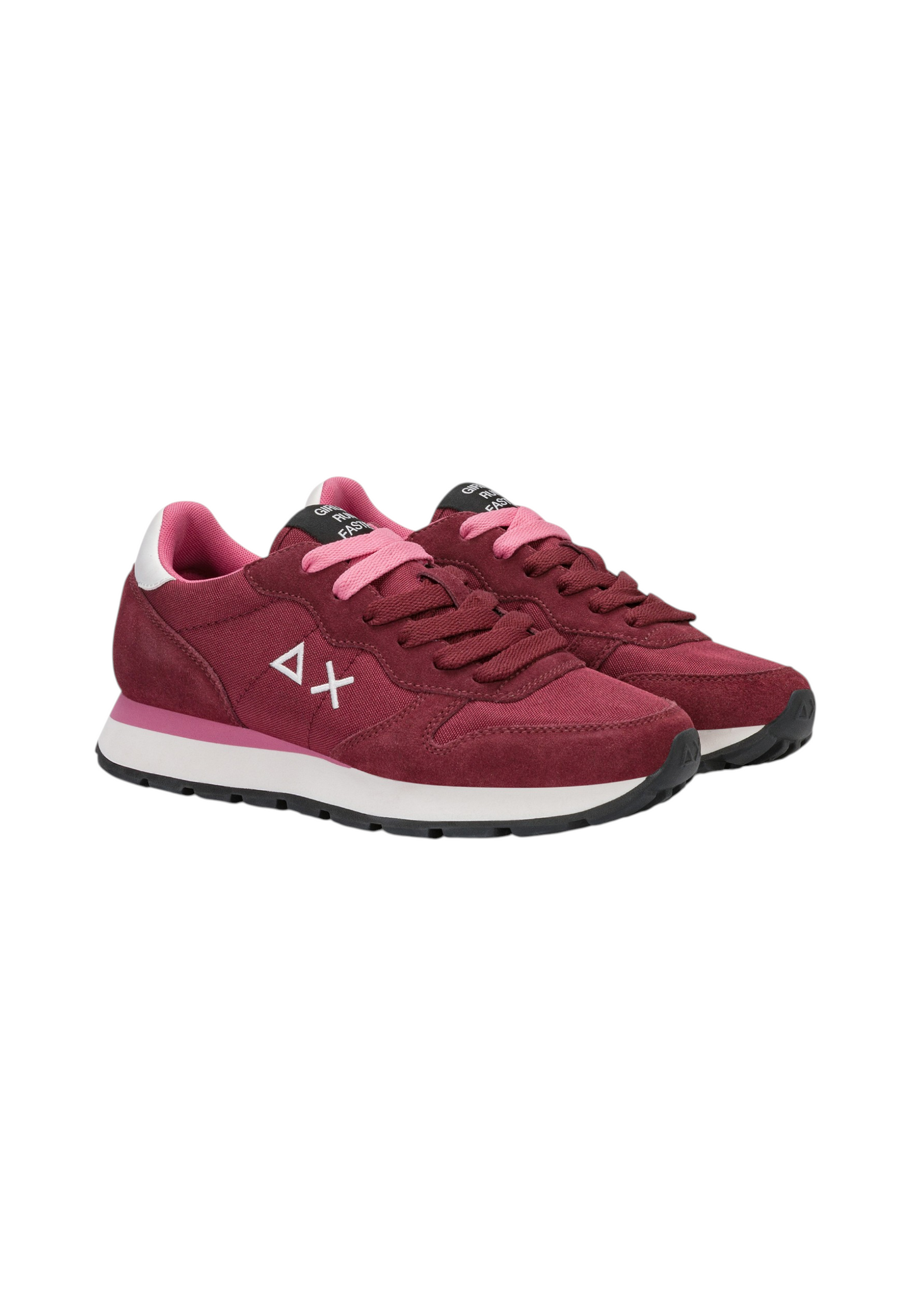 Sneakers Basse Donna Sun68 Stile Running, Nylon E Suede, Logo Ricamato Ally Solid Z46201