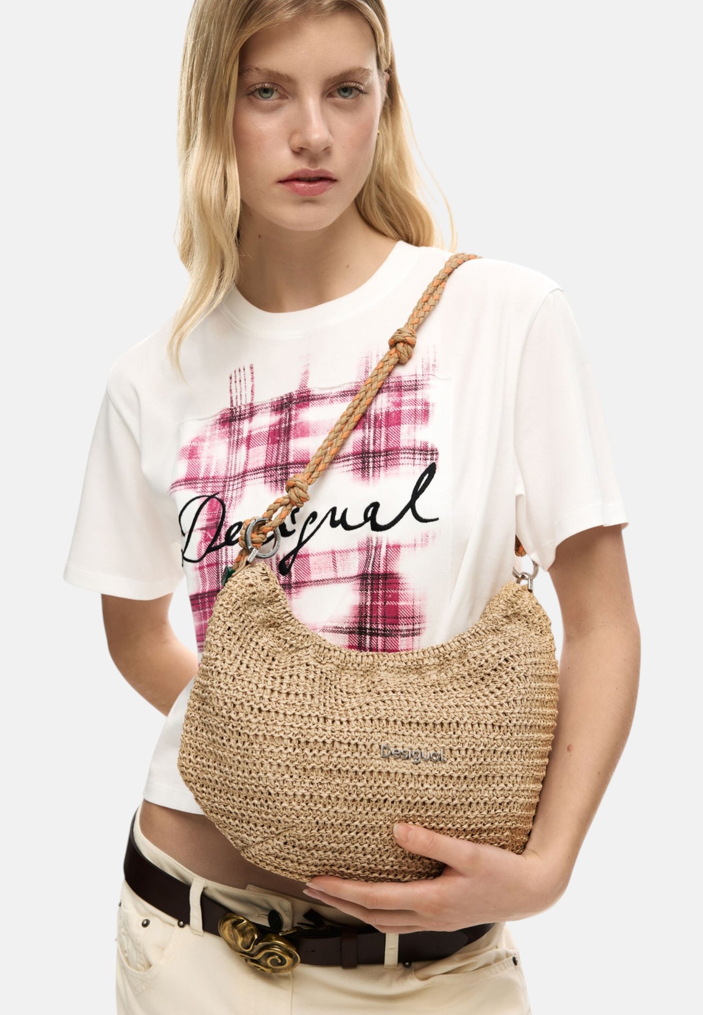 Borsa A Spalla Donna Desigual  Half Logo Raffia Waverly 26SAXO01