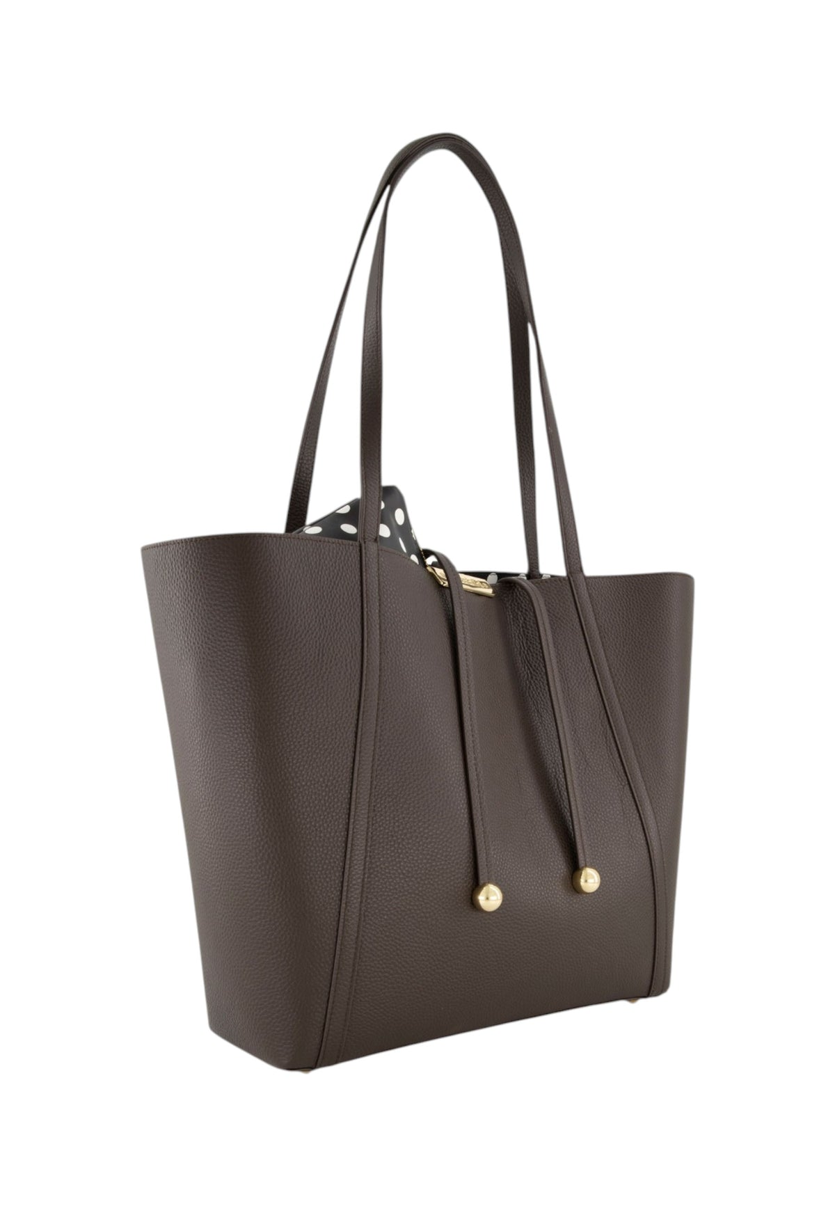 Borsa A Spalla Donna Braccialini Reversibile, Manico doppio, Chiusura con coulisse, Design reversibile con interno a pois, Dimensioni: 45 x 11 x 30 Cm Double B19323PP