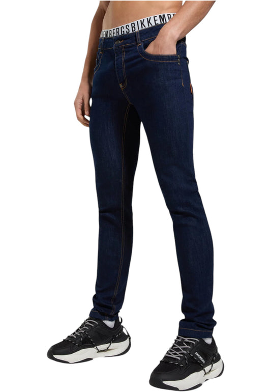 Jeans Slim Fit Uomo Bikkembergs Con Logo Posteriore
