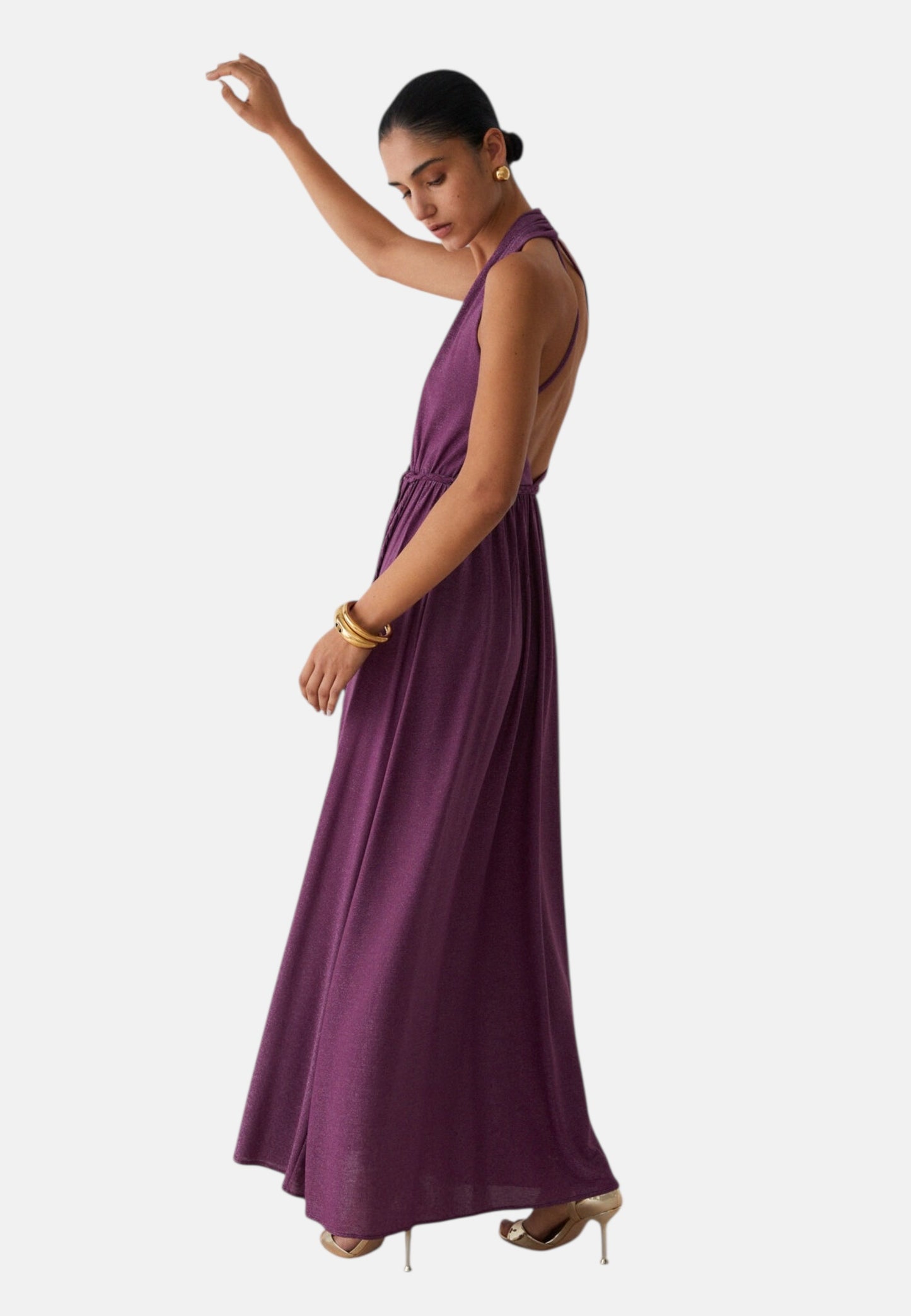 Vestito Lungo Donna Liu Jo In Lurex Con Spacco Eco Line CA6257JS006