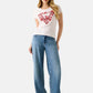 T-Shirt Manica Corta Donna Guess  Flowers Triangle W6RI23J1314