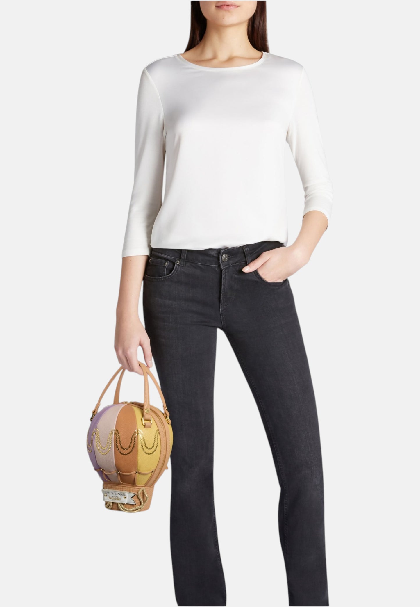 Borsa A Tracolla Donna Braccialini Mongolfiera In Pelle Temini B19042PP