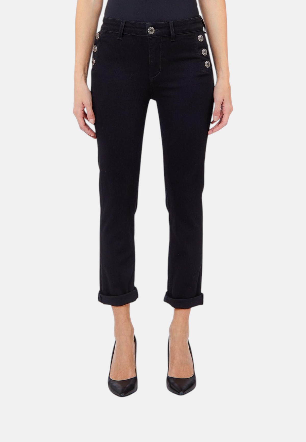 Jeans Slim Fit Donna Liu Jo Bottom Up A Vita Alta Monroe Button UF6094D0328