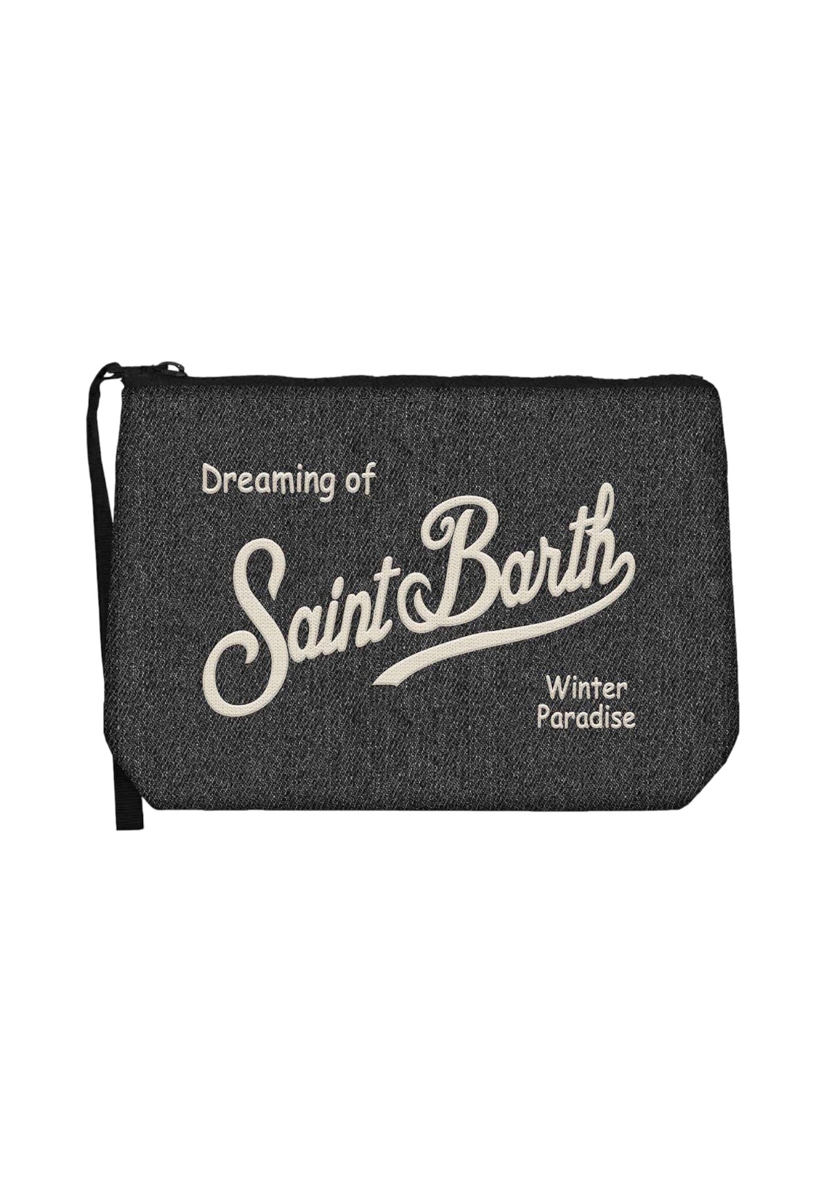 Pochette  Unisex Mc2 Saint Barth Chiusura Con Zip, Laccetto Laterale, Il Logo Saint Barth Sul Davanti Aline Denim W ALI0031-DENIM