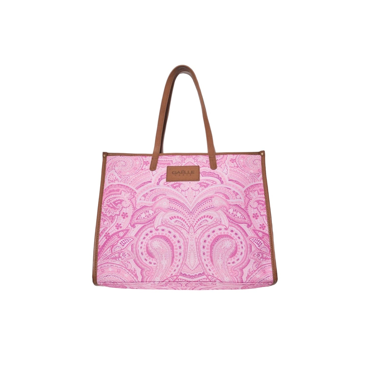 Borsa A Spalla Donna Gaelle  Shopper In Canvas Con Stampa Paisley E Targhetta GBBDA680