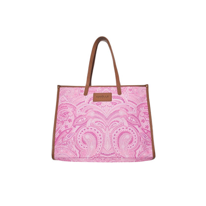 Borsa A Spalla Donna Gaelle  Shopper In Canvas Con Stampa Paisley E Targhetta GBBDA680