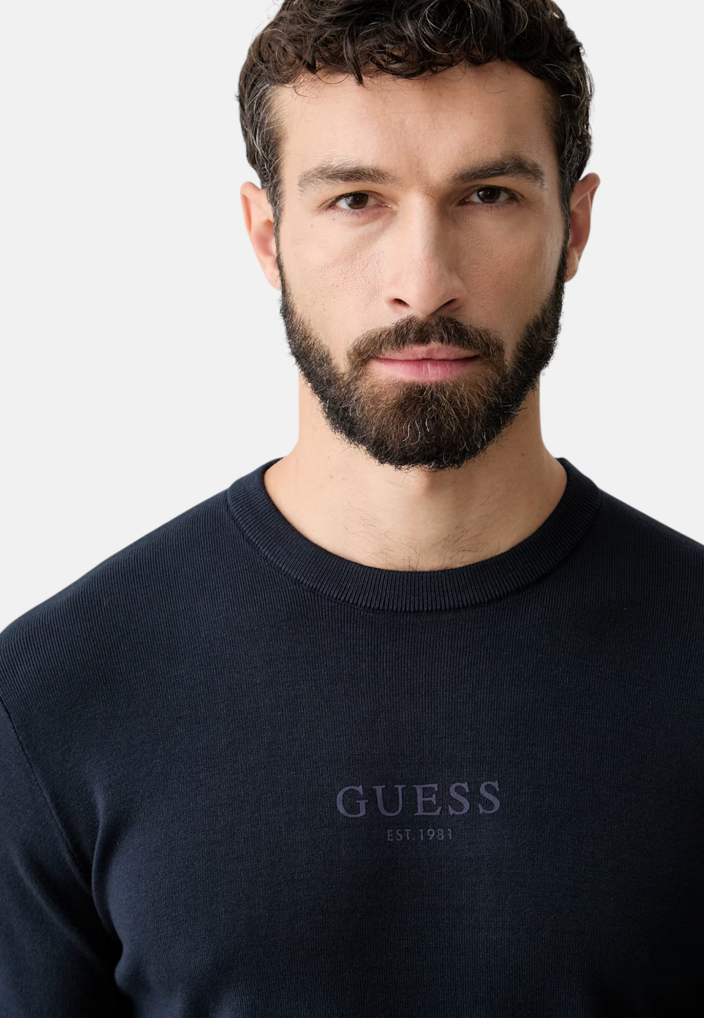 Maglione A Girocollo Uomo Guess Logo Stampato Mason M6YR12Z0917