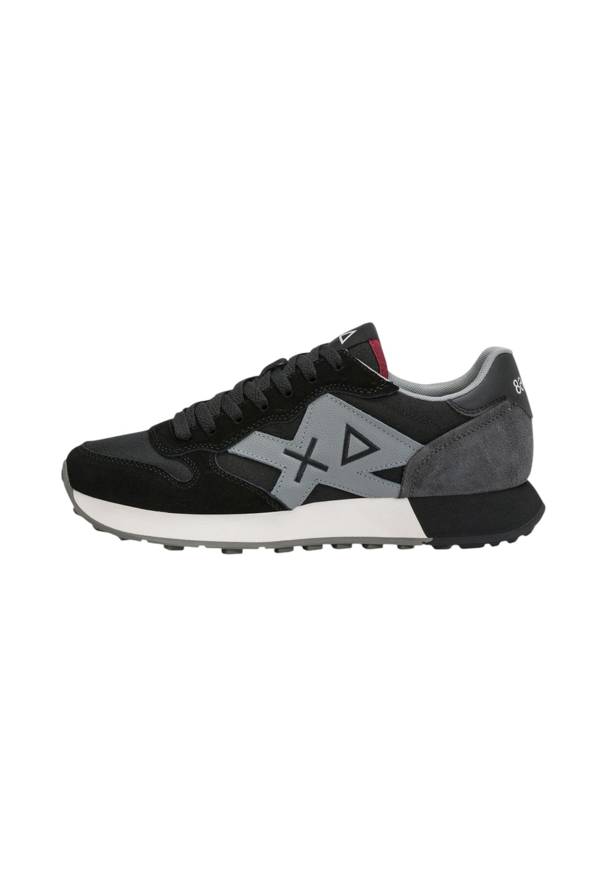 Sneakers Basse Uomo Sun68 Stile Running, Nylon E Suede, Maxi Logo Ricamato, Dettagli A Contrasto Jaki 2.0 Solid Z46121