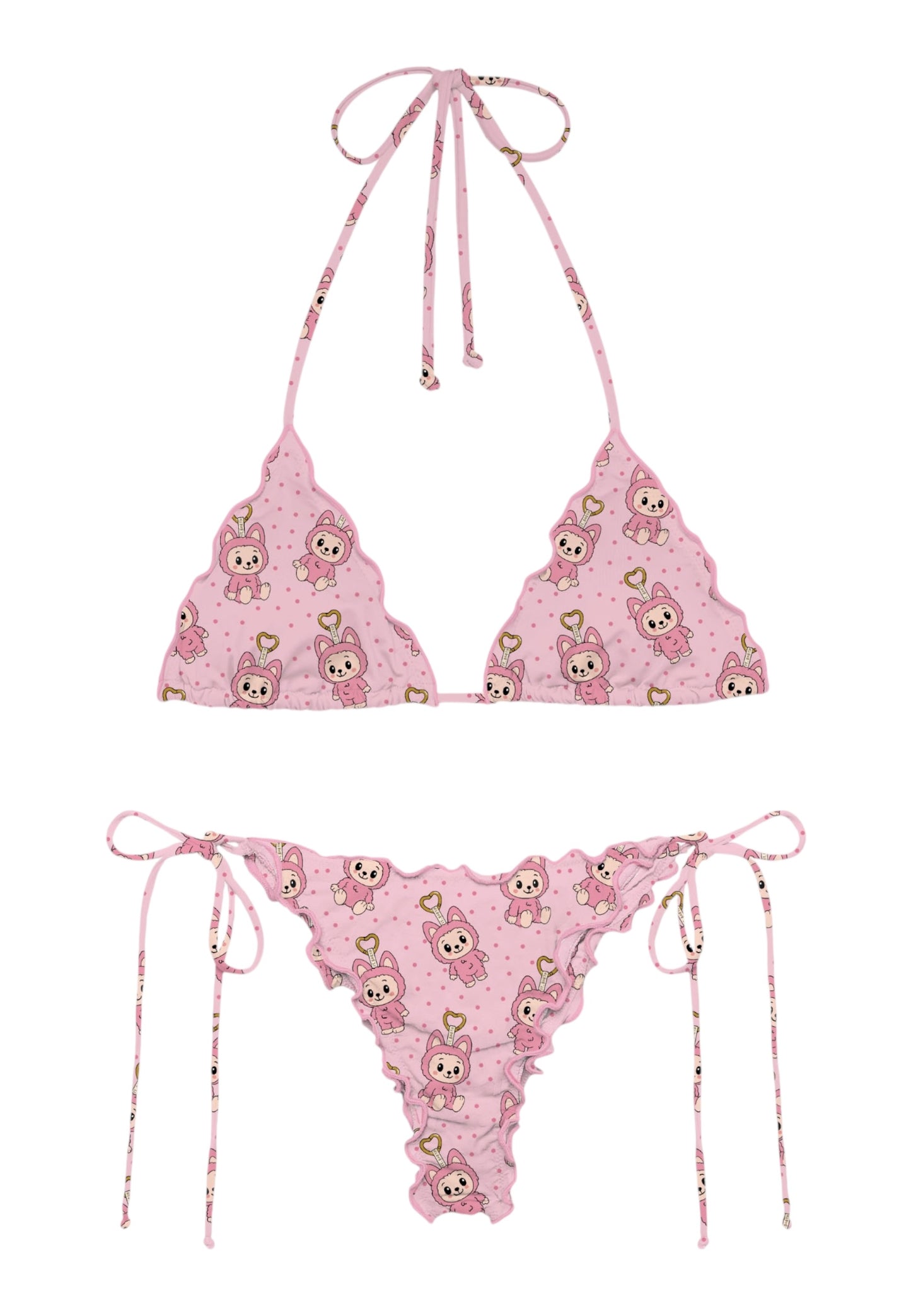 Bikini 2 Pezzi Donna Mc2 Saint Barth Triangle Frou Frou Sagittarius + Slip Miami, Puppy Charms Mini Sagitami SAGI001
