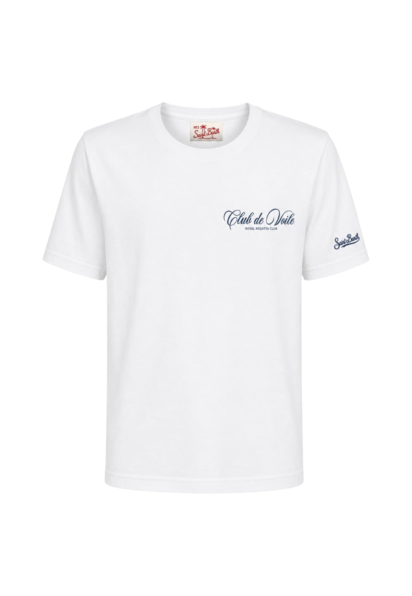 T-Shirt Manica Corta Uomo Mc2 Saint Barth Stampa/Ricamo Fronte E Retro Club Voile Portland PRL0002