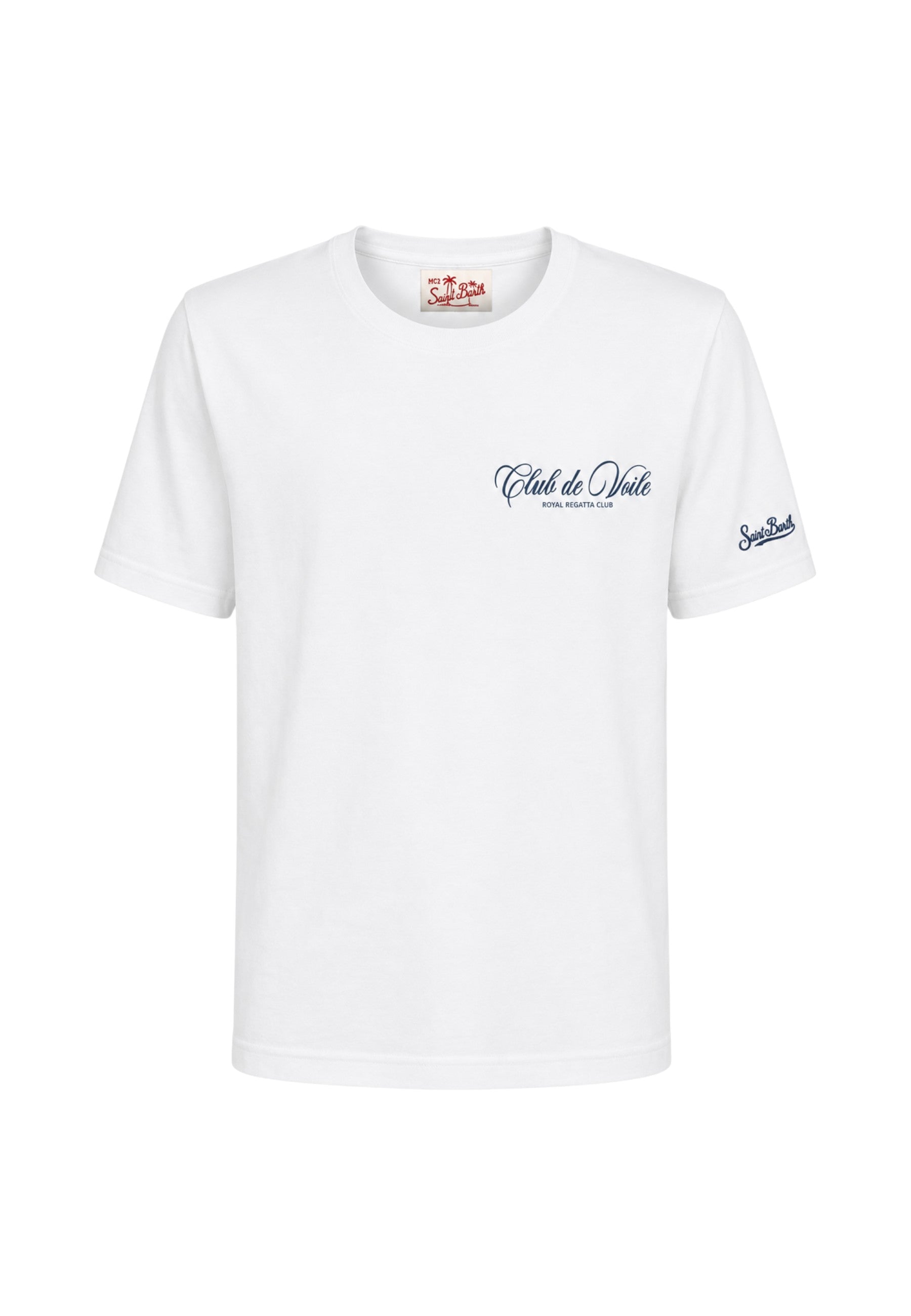 T-Shirt Manica Corta Uomo Mc2 Saint Barth Stampa/Ricamo Fronte E Retro Club Voile Portland PRL0002